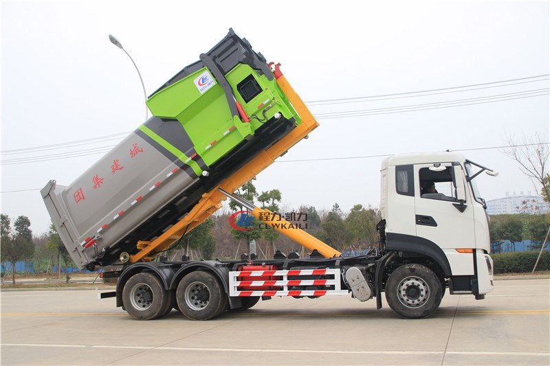 國六東風(fēng)天龍25噸勾臂垃圾車
